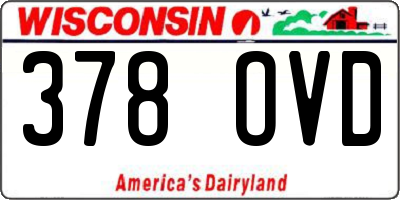 WI license plate 378OVD