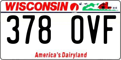 WI license plate 378OVF