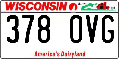 WI license plate 378OVG