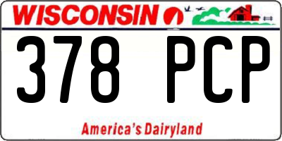 WI license plate 378PCP