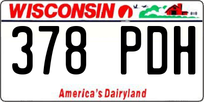 WI license plate 378PDH