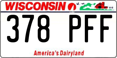 WI license plate 378PFF