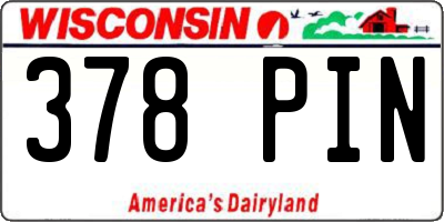 WI license plate 378PIN