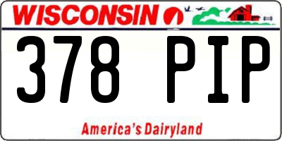 WI license plate 378PIP