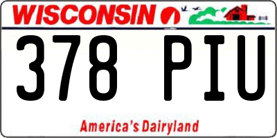 WI license plate 378PIU