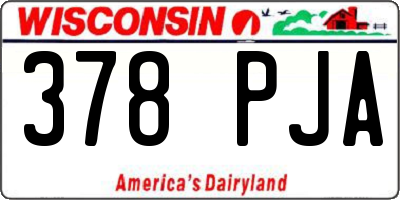WI license plate 378PJA