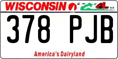WI license plate 378PJB