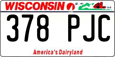 WI license plate 378PJC