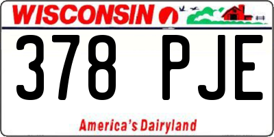 WI license plate 378PJE