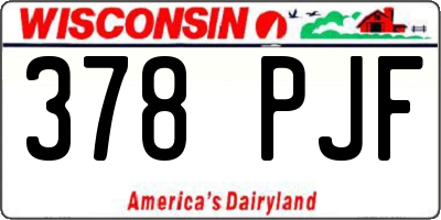WI license plate 378PJF