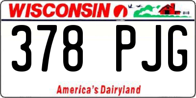 WI license plate 378PJG