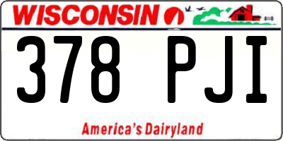 WI license plate 378PJI