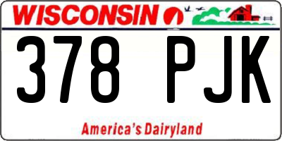 WI license plate 378PJK