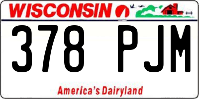 WI license plate 378PJM