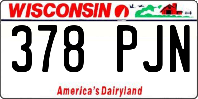 WI license plate 378PJN
