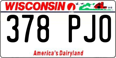 WI license plate 378PJO