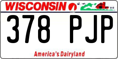 WI license plate 378PJP