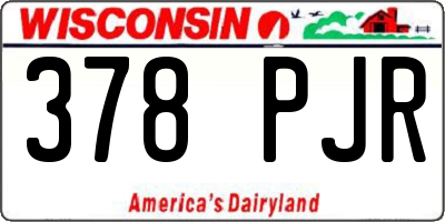 WI license plate 378PJR