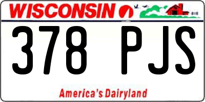 WI license plate 378PJS