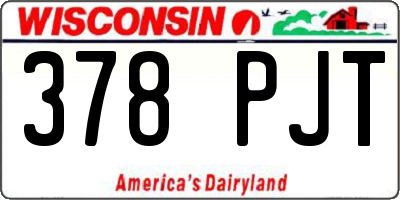 WI license plate 378PJT