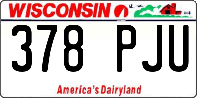 WI license plate 378PJU