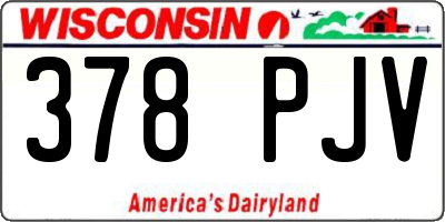 WI license plate 378PJV