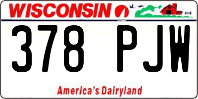 WI license plate 378PJW