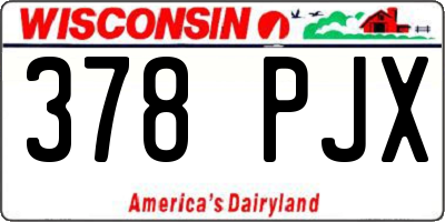 WI license plate 378PJX