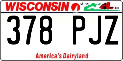 WI license plate 378PJZ