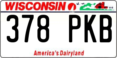 WI license plate 378PKB