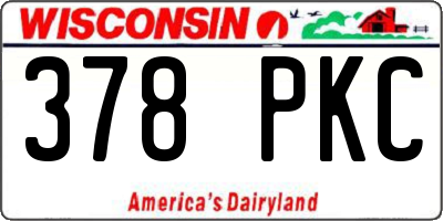 WI license plate 378PKC