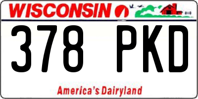 WI license plate 378PKD