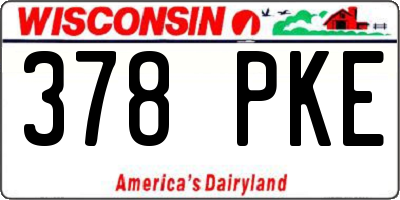 WI license plate 378PKE