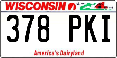 WI license plate 378PKI