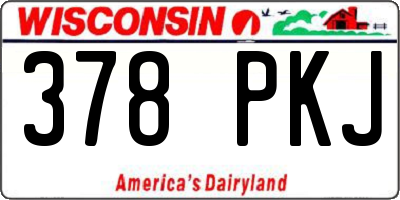 WI license plate 378PKJ