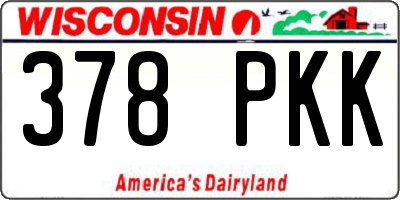 WI license plate 378PKK