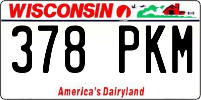 WI license plate 378PKM