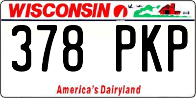 WI license plate 378PKP