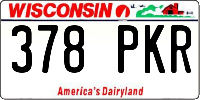 WI license plate 378PKR