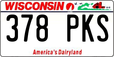WI license plate 378PKS