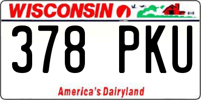 WI license plate 378PKU