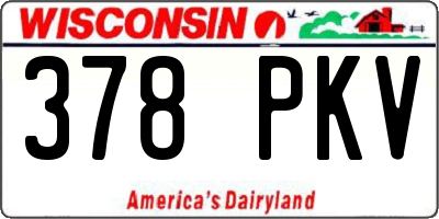 WI license plate 378PKV