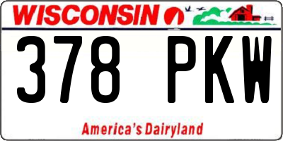 WI license plate 378PKW