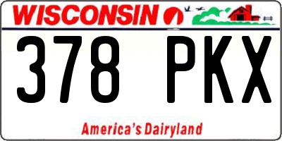 WI license plate 378PKX