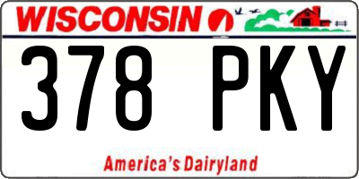 WI license plate 378PKY