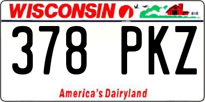 WI license plate 378PKZ