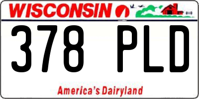 WI license plate 378PLD