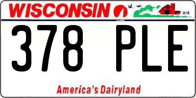 WI license plate 378PLE