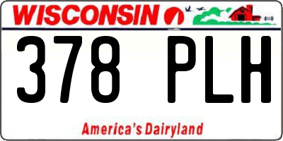 WI license plate 378PLH