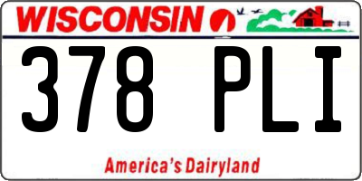 WI license plate 378PLI